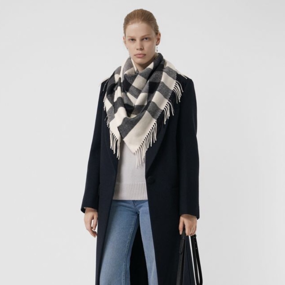 The Burberry Bandana in Check Cashmere